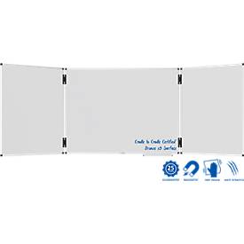 Klapptafel Legamaster UNITE PLUS, magnetisch, 5 Schreibflächen, B 1200/2400 x T 13,4 x H 900 mm, emaillierter Keramikstahl, weiß